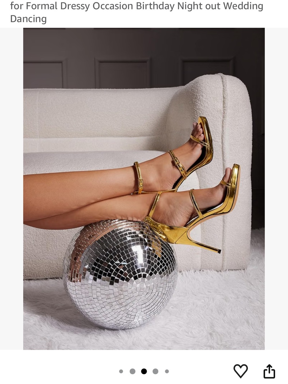 Gold Metallic Strappy High Heel Sandals - Women
